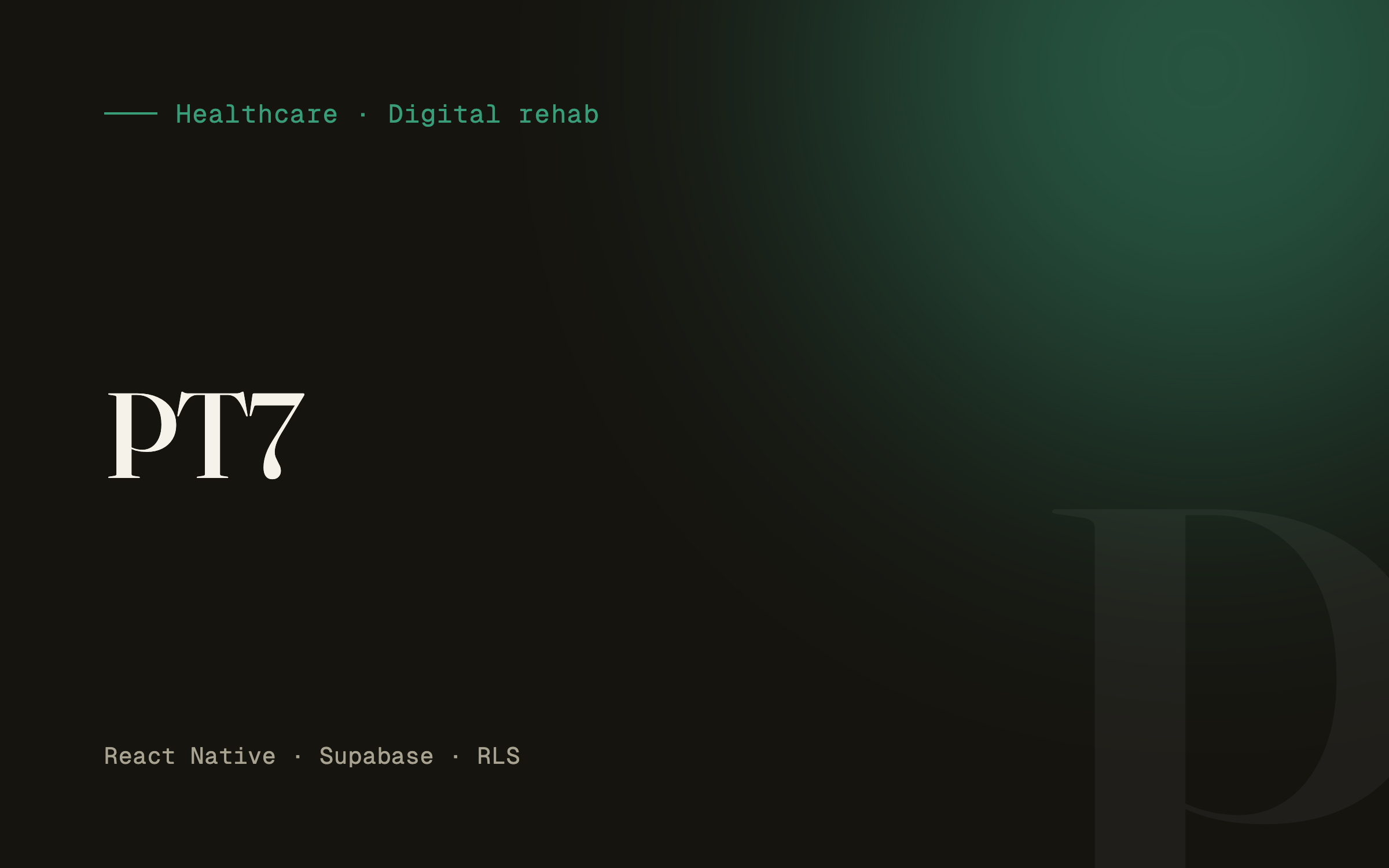 PT7 — digital rehabilitation platform
